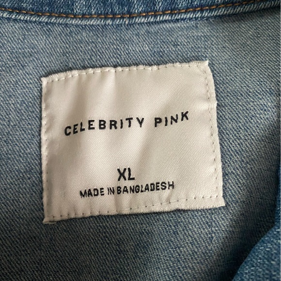 Celebrity Pink Blue Denim Jacket - Picture 3 of 3